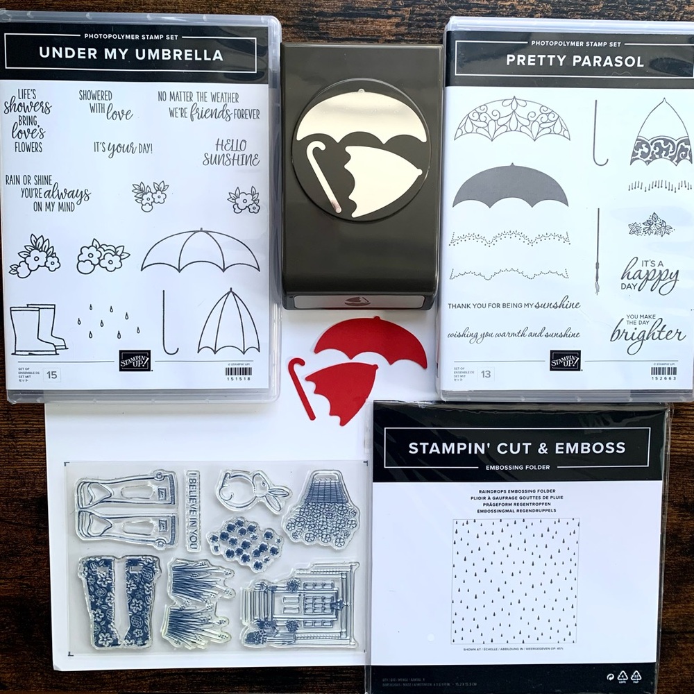 Stampin' Up! Spring/Umbrellas 5 piece BUNDLE-NEW